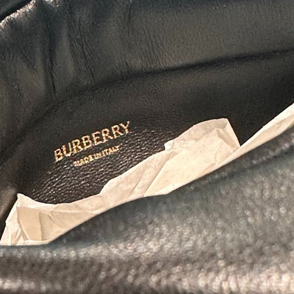 BURBERRY Black Rose Soft Leather Clutch Gold Chain & BURBERRY Dust Bag NWT - Picture 10 of 16